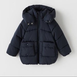 NWOT Zara Kids Navy Puffer Coat Parka